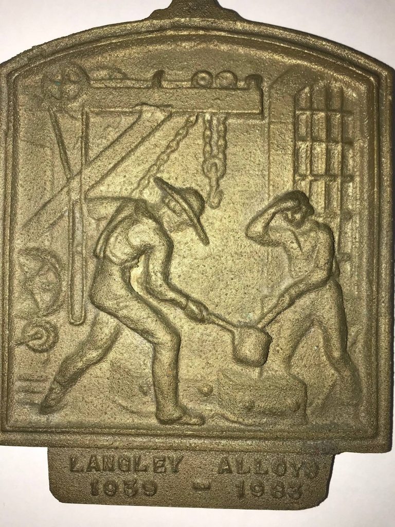 Langley Alloys plaque