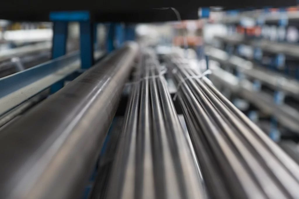 Alloy metal pipes tied together